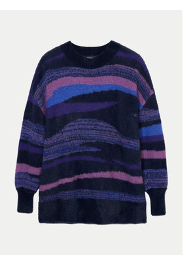 Desigual Sweter Bristol 24WWJF71 Granatowy Regular Fit. Kolor: niebieski. Materiał: syntetyk