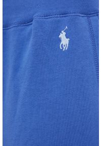 Polo Ralph Lauren spodnie 211780215018 damskie gładkie. Kolor: niebieski. Materiał: dzianina. Wzór: gładki #2