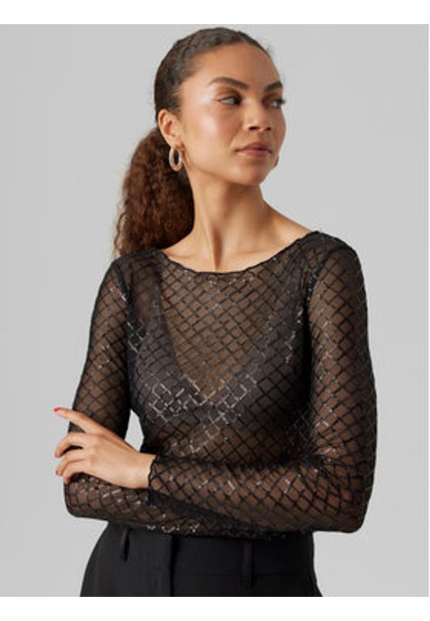 Vero Moda Bluzka 10299302 Czarny Regular Fit. Kolor: czarny. Materiał: syntetyk