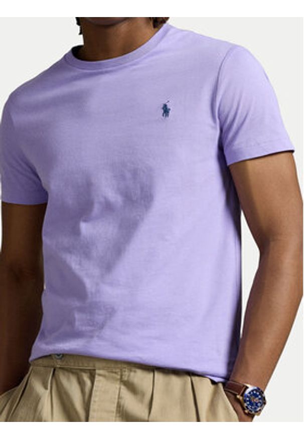 Polo Ralph Lauren T-Shirt 710671438434 Fioletowy Custom Slim Fit. Typ kołnierza: polo. Kolor: fioletowy. Materiał: bawełna