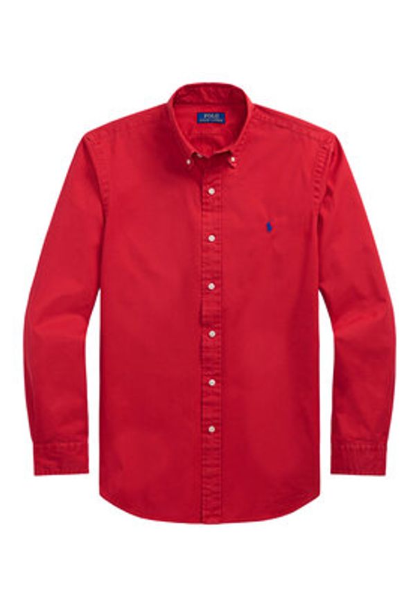 Polo Ralph Lauren Koszula 710937993012 Czerwony Custom Fit. Typ kołnierza: polo. Kolor: czerwony. Materiał: bawełna