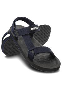 Big-Star - Granatowe Sandały Big Star Męskie Buty Sportowe. Okazja: na spacer, na co dzień. Zapięcie: rzepy. Kolor: niebieski. Materiał: materiał. Sezon: lato. Styl: sportowy #4