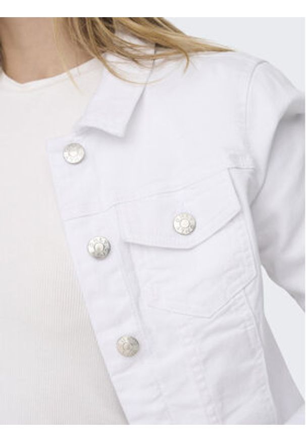 only - ONLY Kurtka jeansowa Woder 15243147 Biały Regular Fit. Kolor: biały. Materiał: bawełna