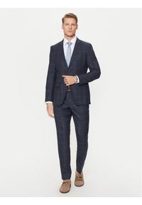 BOSS Garnitur H-Huge 50518097 Granatowy Slim Fit. Kolor: niebieski. Materiał: wełna