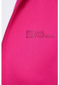 Jack Wolfskin bluza sportowa Baiselberg kolor różowy z kapturem gładka. Typ kołnierza: kaptur. Kolor: różowy. Materiał: polar, materiał. Długość rękawa: raglanowy rękaw. Wzór: gładki. Styl: sportowy #4