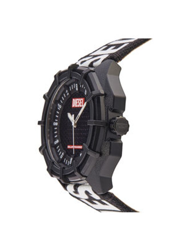 Diesel Zegarek Framed Solar DZ4654 Czarny. Kolor: czarny. Materiał: materiał