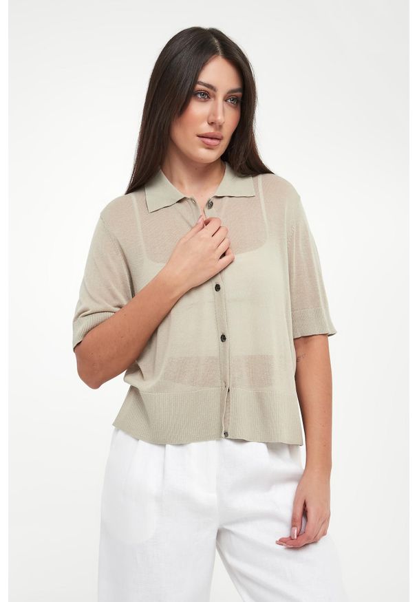 Armani Exchange - Sweter damski z kołnierzem polo ARMANI EXCHANGE. Typ kołnierza: polo