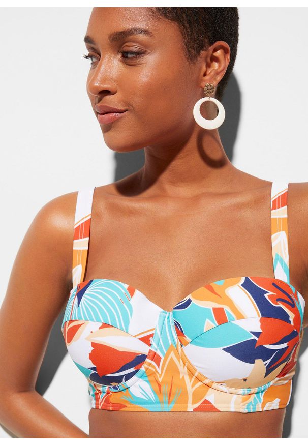 bonprix - Bikini na fiszbinach (2 części). Kolor: biały