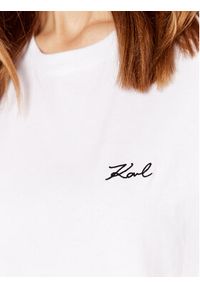 Karl Lagerfeld - KARL LAGERFELD Sukienka letnia 230W2208 Biały Relaxed Fit. Typ kołnierza: dekolt w karo. Kolor: biały. Materiał: bawełna. Sezon: lato