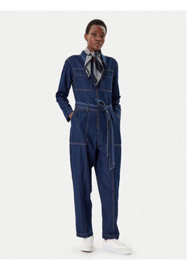 French Connection Kombinezon 7UZAC Granatowy Regular Fit. Kolor: niebieski. Materiał: bawełna