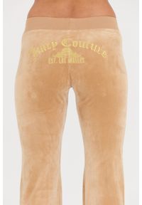 Juicy Couture - JUICY COUTURE Beżowe damskie spodnie Arched Metallic Layla, Rozmiar M. Kolor: beżowy