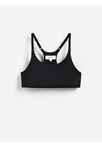 Reserved - Sportowy top - czarny. Kolor: czarny. Materiał: dzianina. Styl: sportowy