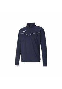 Niebieska Bluza Puma Teamrise Z Zamkiem 1/4 Dorosłych. Kolor: biały, niebieski, wielokolorowy. Materiał: poliester