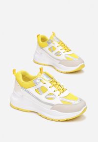 Renee - Żółte Sneakersy Vhesraya. Nosek buta: okrągły. Kolor: żółty. Materiał: materiał. Szerokość cholewki: normalna. Wzór: aplikacja #4