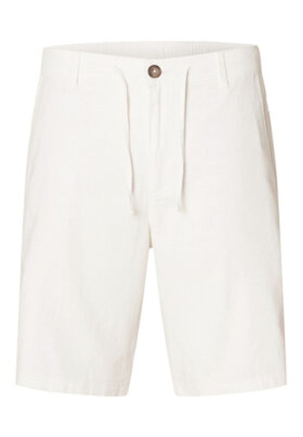Selected Homme Szorty materiałowe Brody 16087638 Écru Regular Fit. Materiał: bawełna