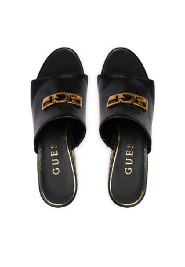 Guess Klapki FLJE3V ELE04 Czarny. Kolor: czarny. Materiał: skóra