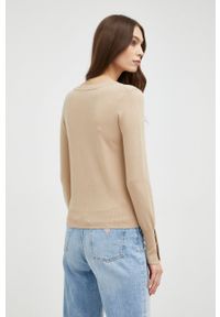 Guess kardigan damski kolor brązowy lekki. Okazja: na co dzień. Kolor: brązowy. Materiał: materiał, dzianina, wiskoza. Długość rękawa: długi rękaw. Długość: długie. Styl: casual #3