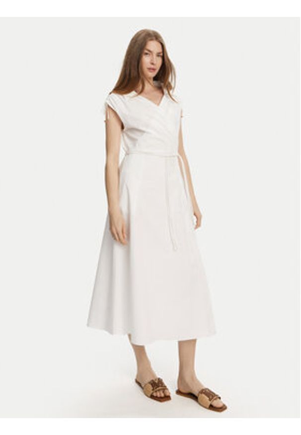 Marella Sukienka codzienna Riviera 2513221052 Biały Relaxed Fit. Okazja: na co dzień. Kolor: biały. Materiał: bawełna. Typ sukienki: proste. Styl: casual