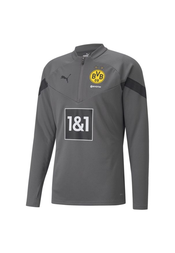 Puma - Bluza treningowa 1/4 zip Borussia Dortmund 2022/23. Kolor: szary. Sport: piłka nożna