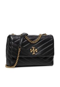 Tory Burch Torebka Kira Chevron Small Convertible 90452 Czarny. Kolor: czarny. Materiał: skórzane #7