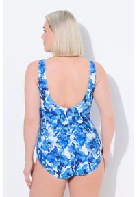 ULLA POPKEN - Damskie Strój kąpielowy wzorzysty bez miękkich miseczek okrągły dekolt. Kolekcja: plus size. Kolor: niebieski. Materiał: poliamid, materiał, elastan #2