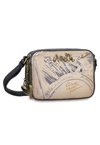 Torebka damska Anekke, mała na ramię we wzorki z regulowanym paskiem i z 2 komorami, beżowa, 41843-183. Kolor: beżowy. Wzór: aplikacja. Materiał: zdobione. Styl: casual. Rodzaj torebki: na ramię #6