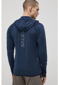 Salewa bluza sportowa Agner Hybrid męska kolor granatowy z kapturem wzorzysta. Typ kołnierza: kaptur. Kolor: niebieski. Materiał: polar, syntetyk, materiał. Styl: sportowy #4