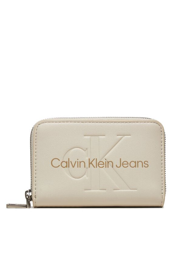 Calvin Klein Jeans Mały Portfel Damski Zip Around Mono K60K612255 Écru. Materiał: skóra