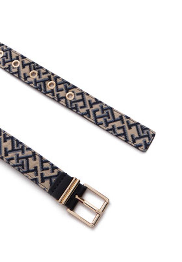 TOMMY HILFIGER - Tommy Hilfiger Pasek Th Square 2.5 Jacquard AW0AW18894 Beżowy. Kolor: beżowy. Materiał: materiał