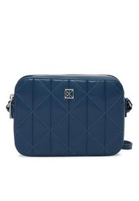 Calvin Klein Torebka Quilted Double Zip Camera Bag LV04F3328G Niebieski. Kolor: niebieski. Materiał: skórzane #4