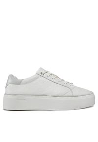 Calvin Klein Sneakersy Flatform C Lace Up - Mono Mix HW0HW01870 Biały. Kolor: biały. Materiał: skóra #1