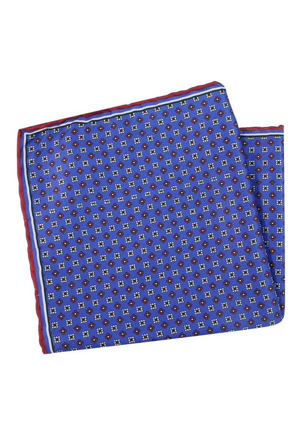 Niebieska poszetka EM Men's Accessories w grochy