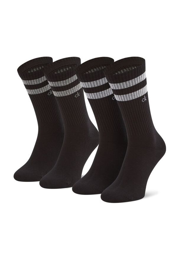 Calvin Klein Zestaw 2 par wysokich skarpet unisex 701218711 Czarny. Kolor: czarny. Materiał: materiał