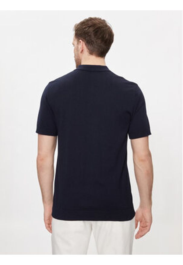 Selected Homme Polo Berg 16092437 Granatowy Regular Fit. Typ kołnierza: polo. Kolor: niebieski. Materiał: bawełna