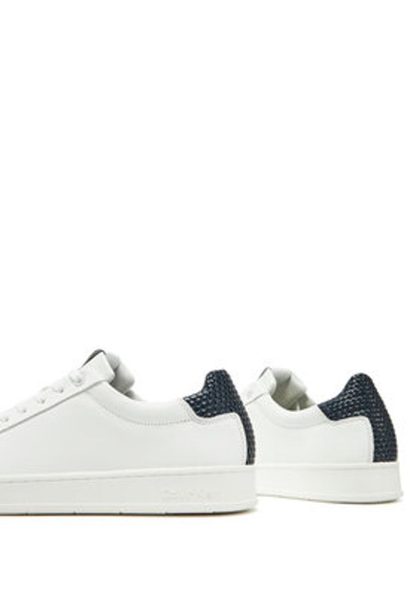 Calvin Klein Sneakersy Low Top Lace Up Woven HM0HM01767 Biały. Kolor: biały. Materiał: skóra