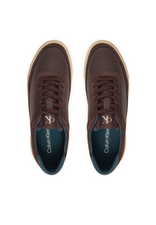 Calvin Klein Sneakersy Basket Cupsole Laceup Lth-Nu YM0YM01354 Brązowy. Kolor: brązowy. Materiał: zamsz, skóra
