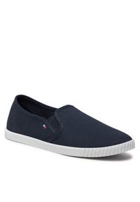 TOMMY HILFIGER - Tommy Hilfiger Tenisówki Canvas Slip-On Sneaker FW0FW07806 Granatowy. Zapięcie: bez zapięcia. Kolor: niebieski. Materiał: materiał #3