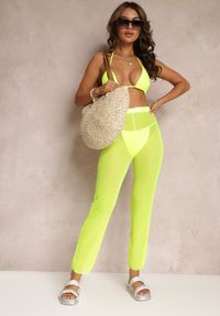 Renee - Zielone Bikini i Spodnie z Siateczki z Gumką w Pasie Misao. Kolor: zielony. Materiał: tkanina #1
