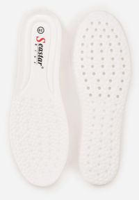 Renee - Beżowe Sneakersy na Tłoczonej Platformie Ozdobione Dwoma Paskami Hesaia. Okazja: na co dzień. Zapięcie: pasek. Kolor: beżowy. Materiał: jeans. Wzór: aplikacja. Obcas: na platformie #7