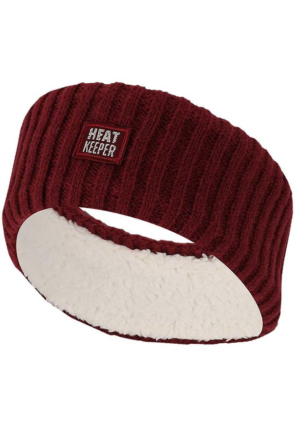 HEAT KEEPER - Opaska termiczna - Damska - Teddy. Kolor: wielokolorowy, czerwony, brązowy. Materiał: poliester, elastan. Sezon: zima. Styl: sportowy