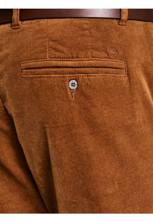 Big-Star - Spodnie męskie chinosy sztruks brązowe Trevis 802. Kolor: brązowy. Materiał: sztruks. Wzór: haft. Styl: klasyczny