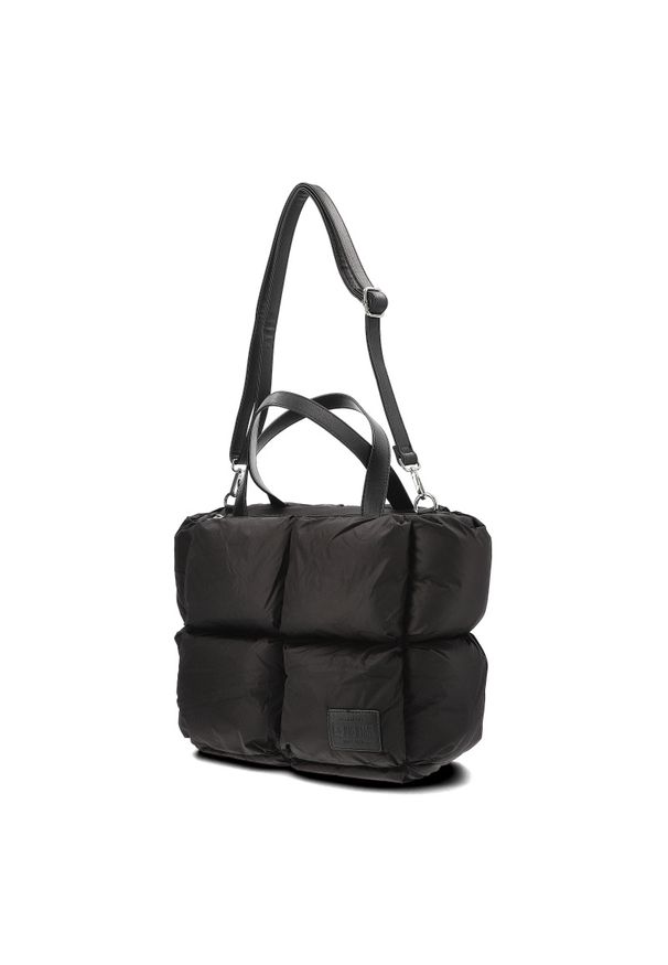 Big-Star - Czarna Torebka Big Star Stylowa Puchowa Shopperka Damska. Kolor: czarny. Materiał: pikowane. Styl: elegancki. Rodzaj torebki: na ramię