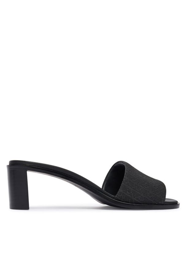 Calvin Klein Klapki Block Heel Sandal Aop HW0HW03016 Czarny. Kolor: czarny. Materiał: materiał