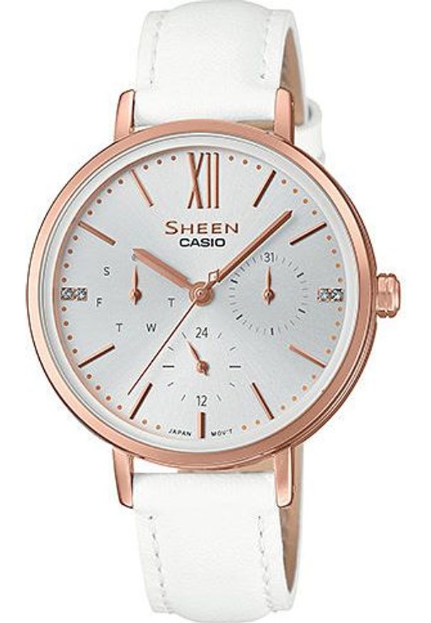 Zegarek Sheen SHE-3064PGL-7AUER damski biały. Kolor: biały