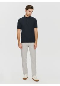 Pako Lorente - PAKO LORENTE – Granatowy t-shirt polo o waflowym splocie. Typ kołnierza: polo. Kolor: niebieski. Materiał: bawełna, poliamid. Wzór: ze splotem. Styl: klasyczny #10