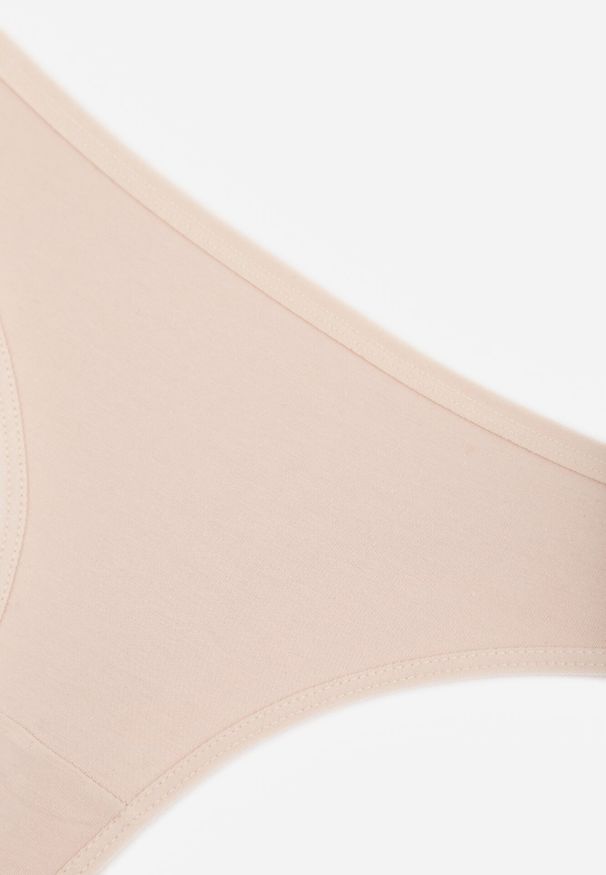 Born2be - Beżowe Majtki Typu Stringi z Bawełną Asoia. Kolor: beżowy. Materiał: bawełna