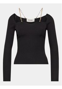 Blugirl Blumarine Sweter RA3175-MA55N Czarny Slim Fit. Kolor: czarny. Materiał: syntetyk #6