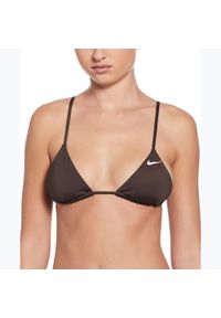 Góra od stroju pływackiego Nike Essential Triangle Bikini. Kolor: brązowy