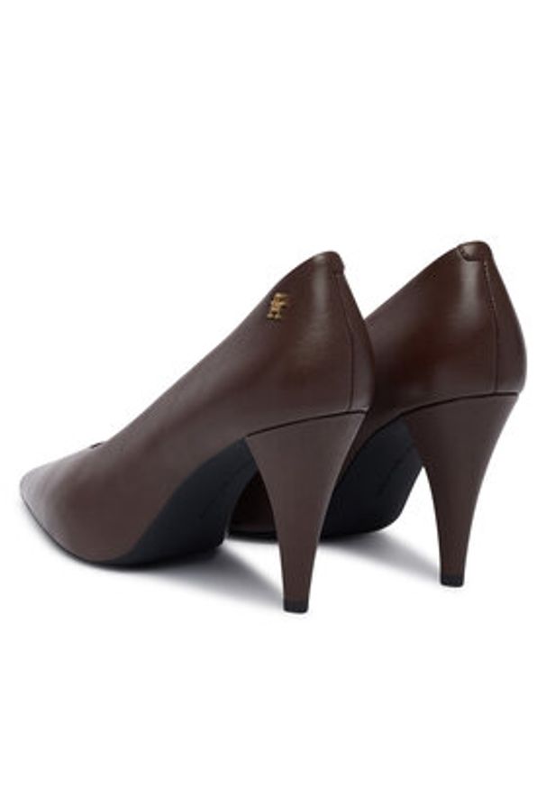 TOMMY HILFIGER - Tommy Hilfiger Czółenka Th Smooth Leather Pump FW0FW08960 Brązowy. Kolor: brązowy. Materiał: skóra