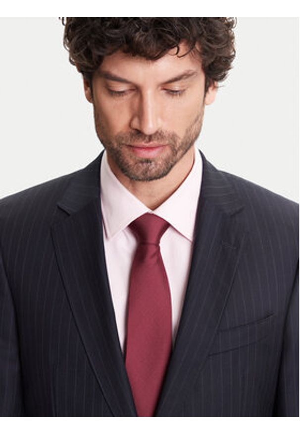 BOSS Garnitur H-Huge 50546121 Granatowy Slim Fit. Kolor: niebieski. Materiał: wełna